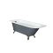Milano Hest - Stone Grey Traditional Freestanding Corner Bath with Brushed Gold Feet - 1685mm x 750mm - Left/Right Hand Options