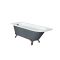 Milano Hest - Stone Grey Traditional Freestanding Corner Bath with Oil Rubbed Bronze Feet - 1685mm x 750mm - Left/Right Hand Options
