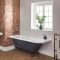 Milano Hest - Stone Grey Traditional Freestanding Corner Bath with Oil Rubbed Bronze Feet - 1685mm x 750mm - Left/Right Hand Options