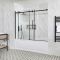 Milano Nero - Black Frameless Sliding Bath Shower Screen