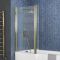 Milano Auro - Brushed Gold Hinged L Shaped Shower Bath Screen