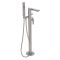 Milano Hunston - Modern Freestanding Bath Shower Mixer Tap with Hand Shower - Brushed Nickel