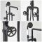 Milano Zandra - Industrial Style Freestanding Bath Shower Mixer Tap with Hand Shower - Black