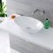 Milano Altham - White Modern Oval Countertop Basin with Wall Mounted Mixer Tap - 520mm x 320mm