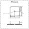 Milano Longton - White Modern Square Countertop Basin with Wall Mounted Mixer Tap - 400mm x 400mm