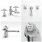 Milano Elizabeth - Traditional 3 Tap-Hole Crosshead Basin Mixer Tap - Chrome and White