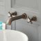 Milano Elizabeth - Traditional Wall Mounted 3 Tap-Hole Crosshead Basin Mixer Tap - Oil Rubbed Bronze