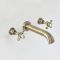 Milano Elizabeth - Traditional Wall Mounted 3 Mixer Tap-Hole Crosshead Bath Filler Mixer Tap - Brushed Gold