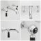 Milano Elizabeth - Traditional Wall Mounted 3 Mixer Tap-Hole Lever Bath Filler Mixer Tap - Chrome and Black
