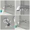 Milano Elizabeth - Traditional Wall Mounted Crosshead 3 Mixer Tap-Hole Bath Filler Mixer Tap - Chrome and Black
