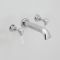 Milano Elizabeth - Traditional Wall Mounted 3 Mixer Tap-Hole Lever Bath Filler Mixer Tap - Chrome and White