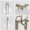 Milano Elizabeth - Traditional Freestanding Crosshead Bath Shower Mixer Tap with Hand Shower - Brushed Gold