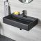 Milano Nero - Black Modern 500mm Compact WC Unit with Toilet and Basin