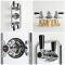 Milano Elizabeth - Chrome and Black Traditional Thermostatic Shower with Diverter, Ceiling Mounted Shower Head, Riser Rail and Body Jets (3 Outlet)