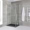 Milano Portland - Chrome Hinged Double Door Corner Shower Enclosure with Slate Tray - Choice of Size