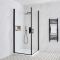 Milano Nero - Black Hinged Double Door Corner Shower Enclosure with Tray - Choice of Sizes