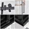 Milano Nero - Black Corner Frameless Sliding Door Shower Enclosure with Slate Tray - Choice of Sizes