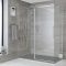 Milano Portland - Chrome Corner Frameless Sliding Door Shower Enclosure with Slate Tray - Choice of Size
