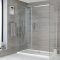 Milano Portland - Chrome Corner Frameless Sliding Door Shower Enclosure with Tray and Side Panel - Choice of Size