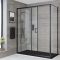 Milano Nero - Black Corner Sliding Door Shower Enclosure with Slate Tray - Choice of Sizes