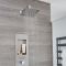 Milano Lisse - Concealed Brushed Shower Tower Panel with 200mm Square Head and Wall Arm