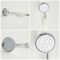 Milano Elizabeth - Chrome and White Traditional Thermostatic Shower with Riser Rail and Shower Head (2 Outlet)