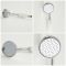 Milano Elizabeth - Chrome and White Traditional Thermostatic Shower with Diverter, Shower Head, Body Jets and Riser Rail (3 Outlet)