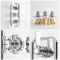 Milano Elizabeth - Chrome and White Traditional Thermostatic Shower with Ceiling Mounted Shower Head and Riser Rail (2 Outlet)