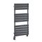 Milano Lustro Dual Fuel - Designer Anthracite Flat Panel Heated Towel Rail - Choice of Size and Cable Cover