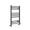 Milano Artle Dual Fuel - Anthracite Curved Heated Towel Rail - 800mm x 500mm