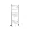 Milano Ive Dual Fuel - White Curved Heated Towel Rail - 1000mm x 500mm