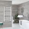 Milano Ive Dual Fuel - White Straight Heated Towel Rail - Choice of Size