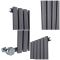 Milano Aruba Electric - Anthracite Horizontal Designer Radiator - 635mm Tall - Choice of Size, Thermostat and Cable Cover - Plug-In and Hardwired Options