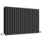 Milano Alpha - Black Flat Panel Horizontal Designer Radiator - 635mm x 1190mm (Double Panel)