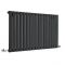 Milano Alpha - Black Flat Panel Horizontal Designer Radiator - 635mm x 1190mm (Single Panel)