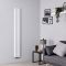 Milano Aruba Flow - White Vertical Middle Connection Designer Radiator - 1600mm x 236mm (Double Panel)