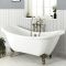 Milano Legend - White Traditional Double-Ended Freestanding Slipper Bath with Brushed Gold Feet - 1750mm x 730mm