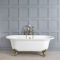 Milano Richmond - White Traditional Freestanding Bath with Brushed Gold Feet - 1730mm x 780mm (No Tap-Holes)