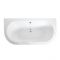 Milano Richmond - White Traditional Back to Wall Freestanding Bath with Brushed Gold Feet - 1685mm x 780mm