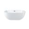 Milano Overton - White Modern Oval Double-Ended Freestanding Bath - 1555mm x 745mm - Choice of Overflow Finish