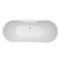 Milano Overton - White Modern Oval Double-Ended Freestanding Bath - 1555mm x 745mm
