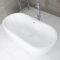 Milano Overton - White Modern Oval Double-Ended Freestanding Bath - 1800mm x 750mm