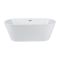 Milano Ballam - White Modern Oval Double-Ended Freestanding Bath - 1695mm x 750mm - Choice of Overflow Finish