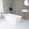 Milano Elswick - White Modern Square Double-Ended Freestanding Bath - 1615mm x 720mm