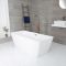 Milano Elswick - White Modern Square Double-Ended Freestanding Bath - 1615mm x 720mm - Choice of Overflow Finish