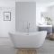 Milano Overton - White Modern Oval Double-Ended Freestanding Bath - 1830mm x 710mm