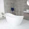 Milano Overton - White Modern Oval Double-Ended Freestanding Bath - 1830mm x 710mm - Choice of Overflow Finish