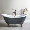 Milano Hest - Stone Grey Traditional Double-Ended Freestanding Slipper Bath with Oil Rubbed Bronze Feet - 1750mm x 730mm (No Tap-Holes)
