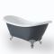 Milano Hest - Stone Grey Traditional Double-Ended Freestanding Slipper Bath - 1750mm x 730mm (No Tap-Holes)