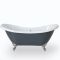 Milano Hest - Stone Grey Traditional Double-Ended Freestanding Slipper Bath - 1750mm x 730mm (No Tap-Holes)